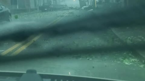 Roof Blows Off in Front of Car