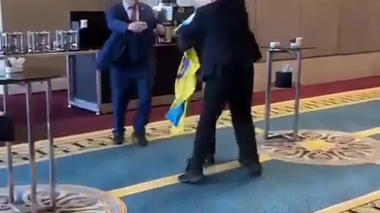 Russian representative tries to grab Ukrainian flag at summit in Turkey