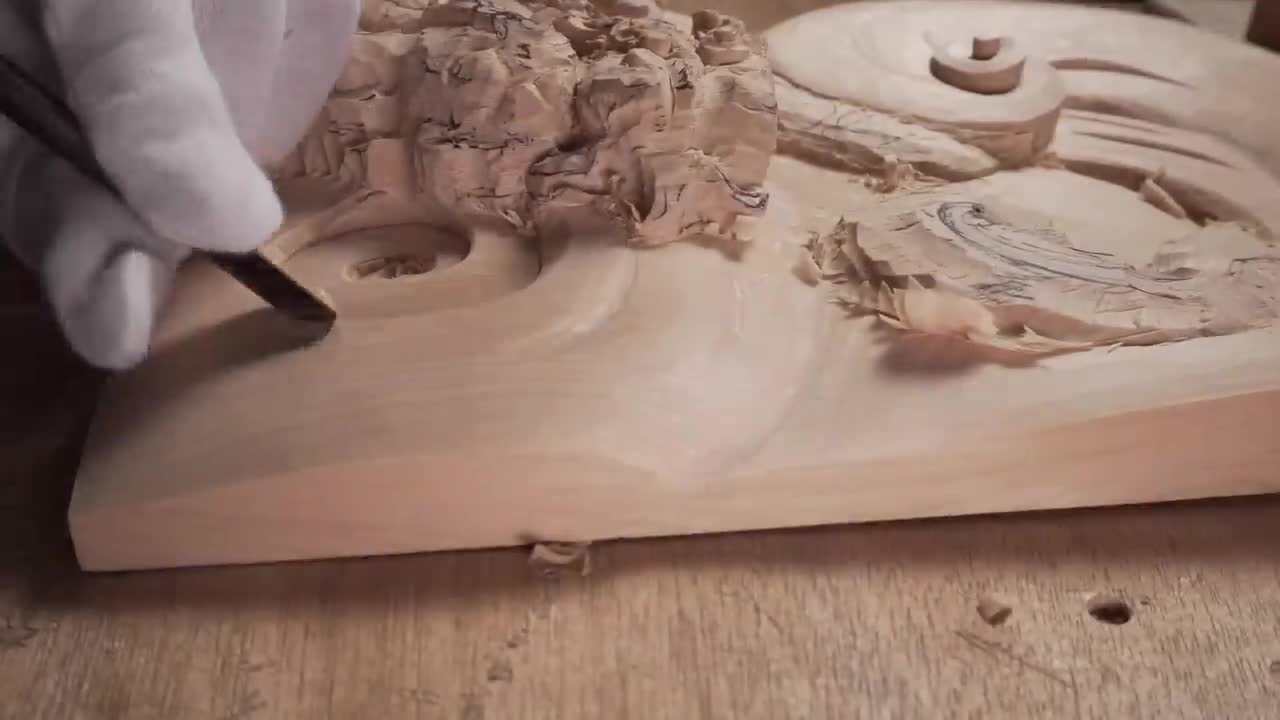 Wood Carving Dragon| To use technic of Japanese traditional wood carving| Woodworking