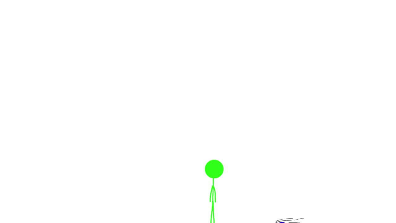 Stick man throws a slow ball!