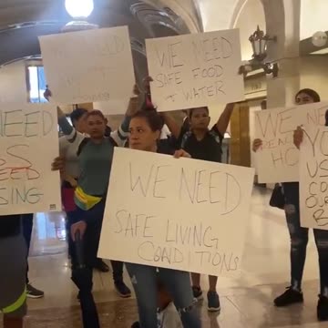 Illegal immigrants protested in Chicago, demanding jobs and housing.