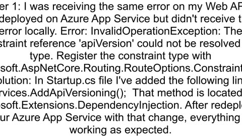 Constraint Reference 39ApiVersion39 could not be resolved to a type