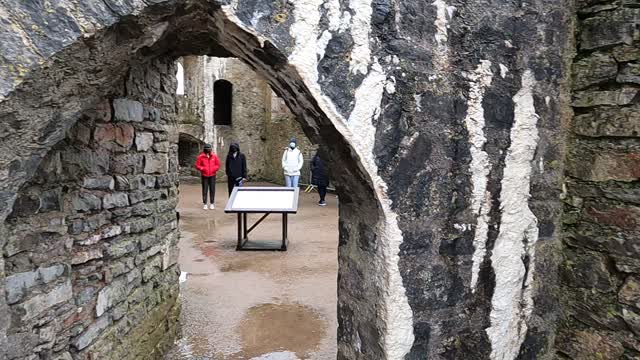 Castle ruins. Pembroke castle. Wales. March 2022