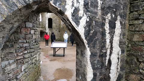 Castle ruins. Pembroke castle. Wales. March 2022