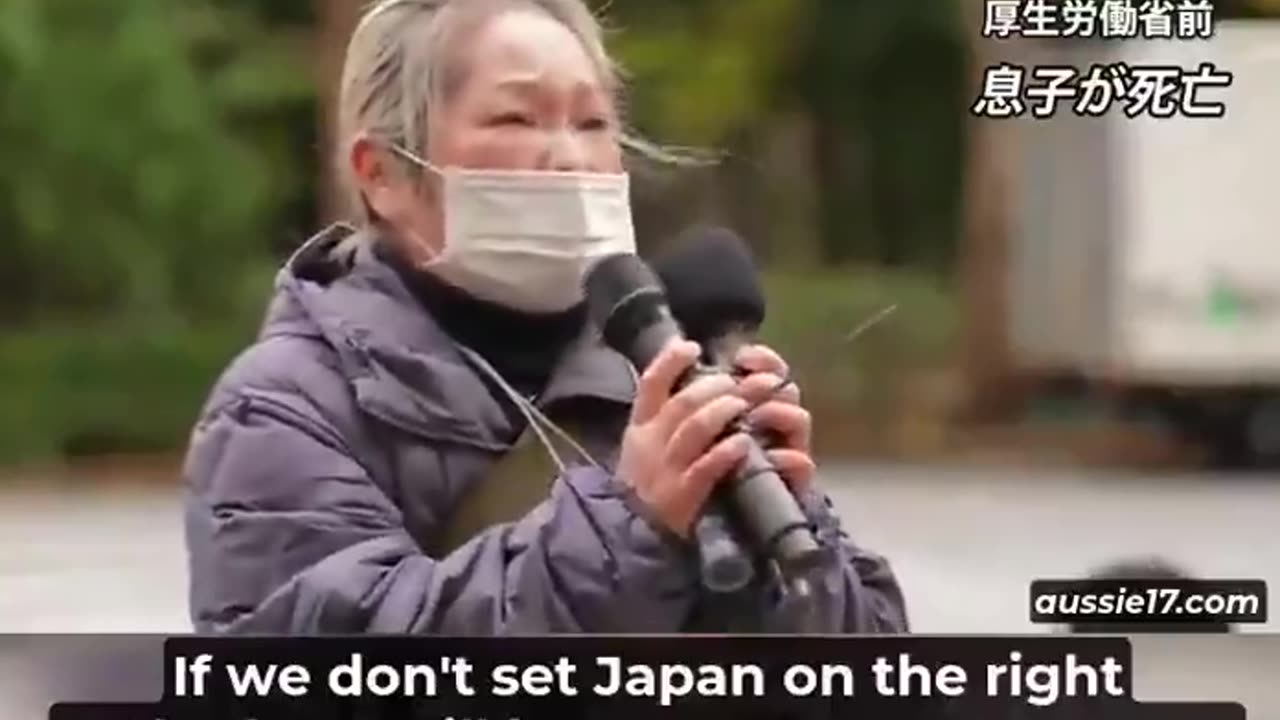 A Japanese mother who lost her child to a COVID vaccine has stood up in front of Japan's Health Mini