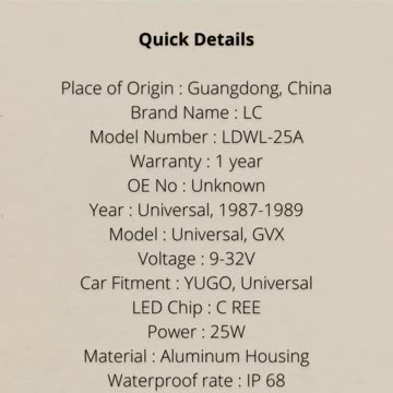 25W LED Work Light Flood Beam Light Small Offroad Driving