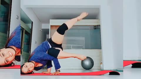 HOT INDIAN DESHI GIRL YOGA WORKOUT IN SEXY BLACK SHORT