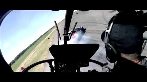 Aerobatic Helicopter Chases Drifting Race Car