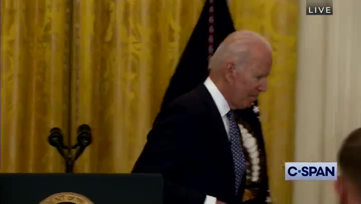 Biden Comments at End of remarks: 'I Am Supposed to Stop and Walk Out of the Room Now'