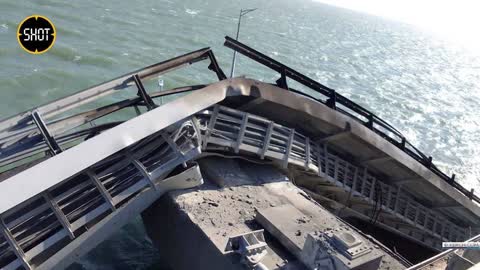 More pictures of the destroyed bridge.