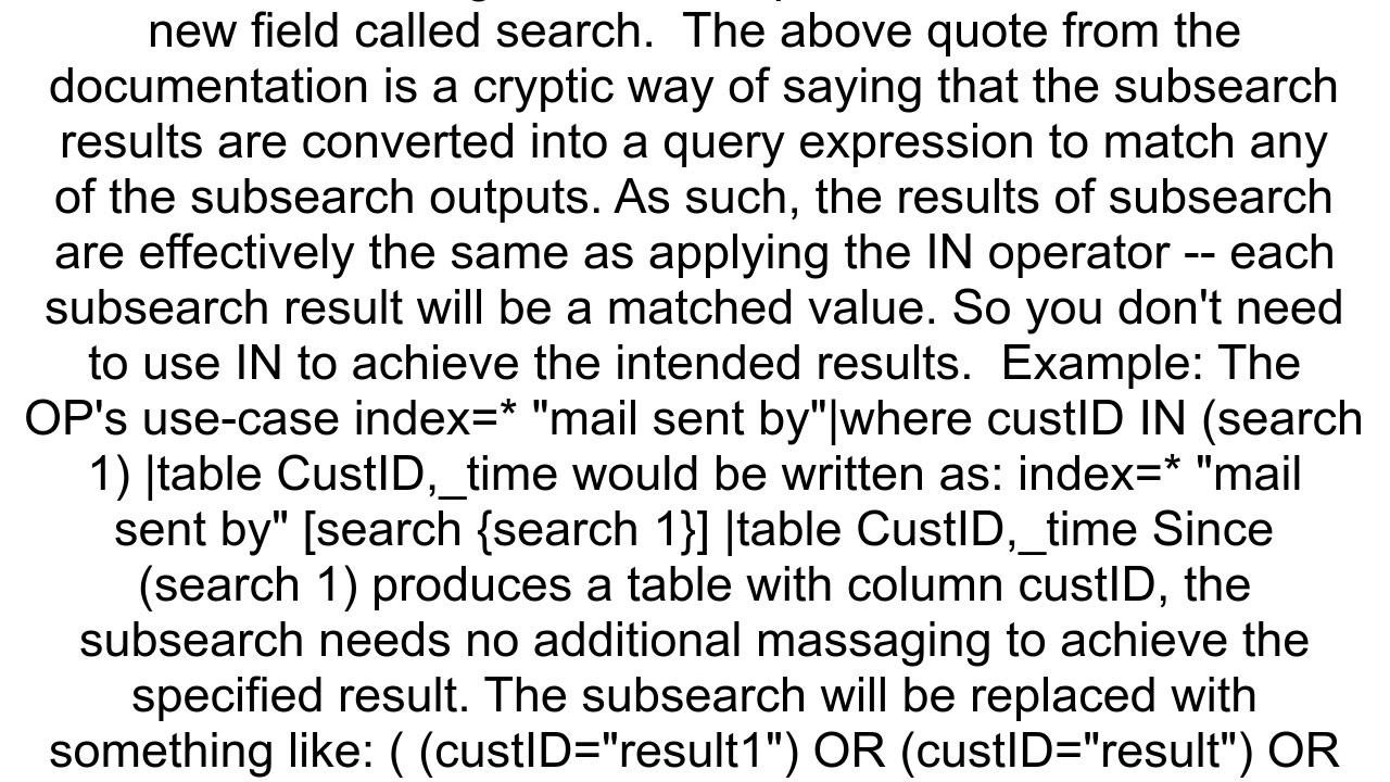 how do i pass a result from one search into IN clause of another search in splunk