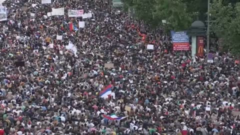 5th week of protests against the government in Serbia.