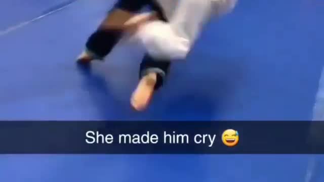 she made him cry.