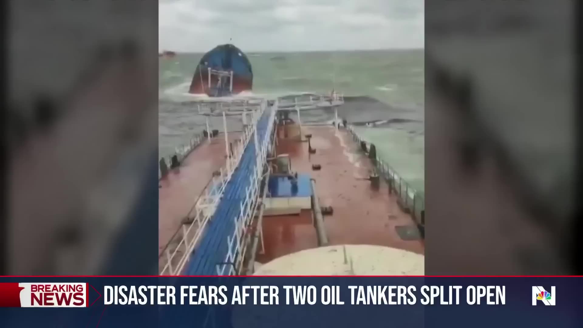 Russian oil tankers split in two by strong storms in the Black Sea