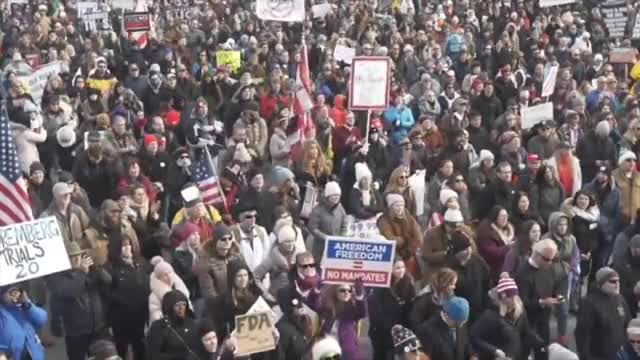 Thousands of Protestors March in Washington D.C. Against Vaccine Mandates