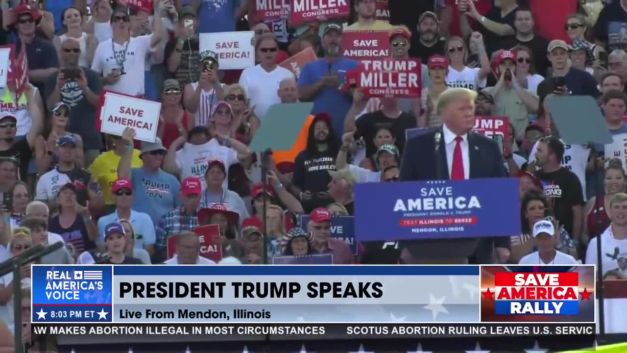 The crowd in a display of extreme gratitude chanted "THANK YOU TRUMP"