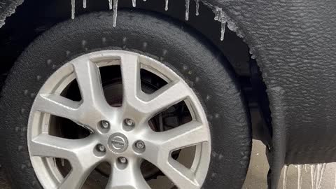 Rolling Out in Ice Covered Car