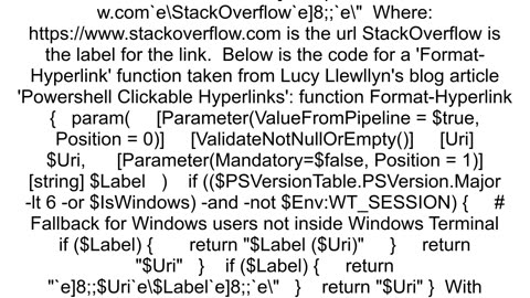 Clickable hyperlink on PowerShell39s console output