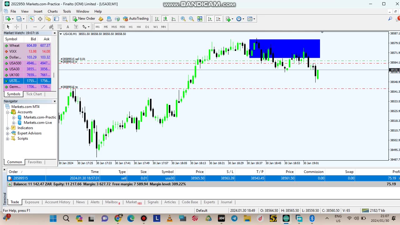 TRADING US 30 PM SESSION