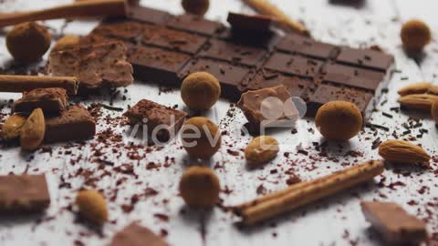 Black chocolate sweets and spices