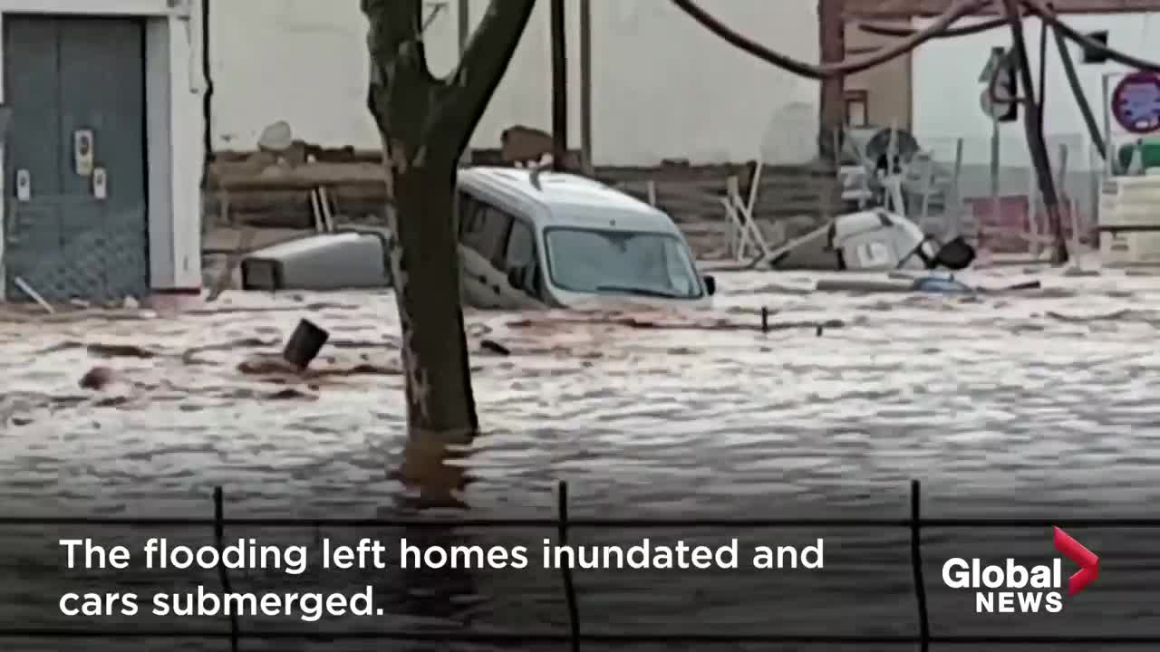 Spain floods: Cars washed away, homes submerged following storm in Huelva province