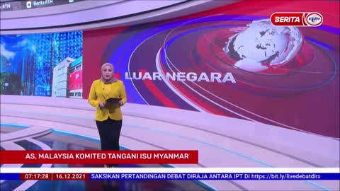 16 DIS 2021 BERITA PAGI – AS, MALAYSIA KOMITED TANGANI ISU MYANMAR