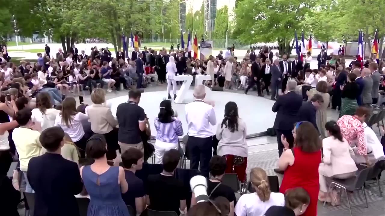 France's Macron plays table soccer with Germany's president