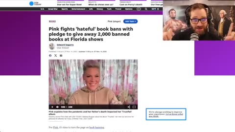 SATANIC PEDOPHILE SINGER-SONGWRITER 'PINK' TRIES TO PUSH PEDOPHILE BOOKS TO CONCERT!