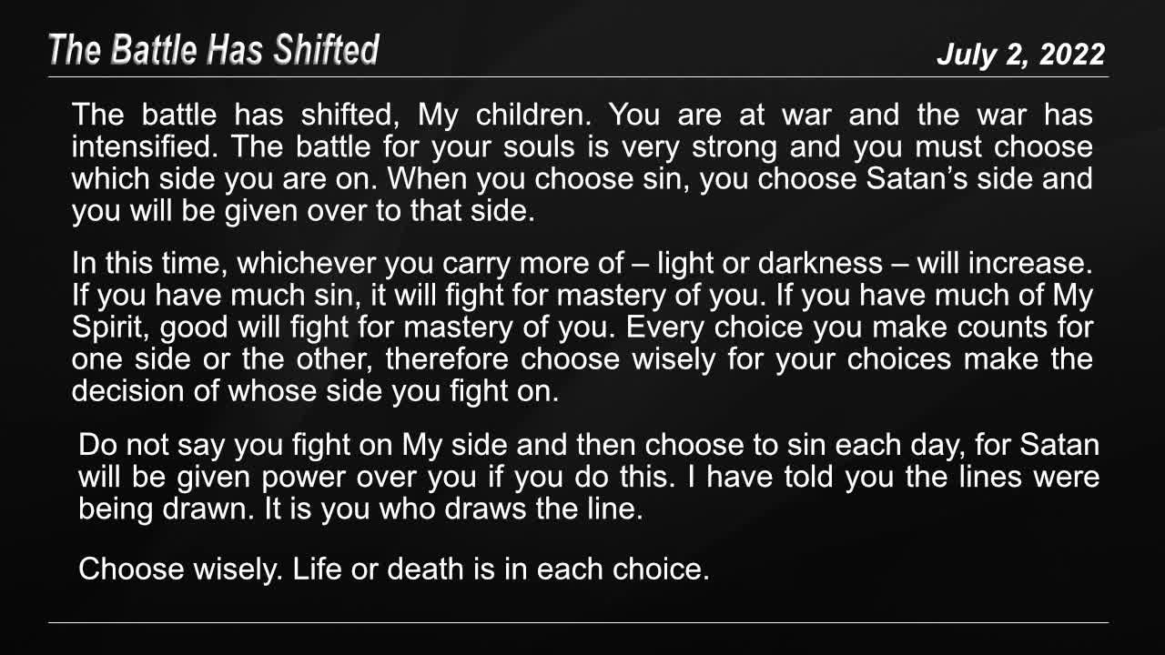 Daily Word * 7.2.2022 * "The Battle Has Shifted"