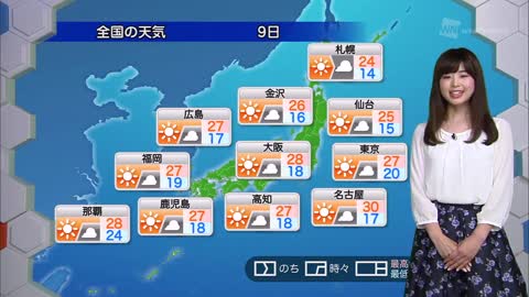 ★お天気キャスター解説★ あす6月9日(金)の天気