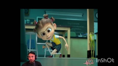 Frog escaping a crazy girl during Science experiment