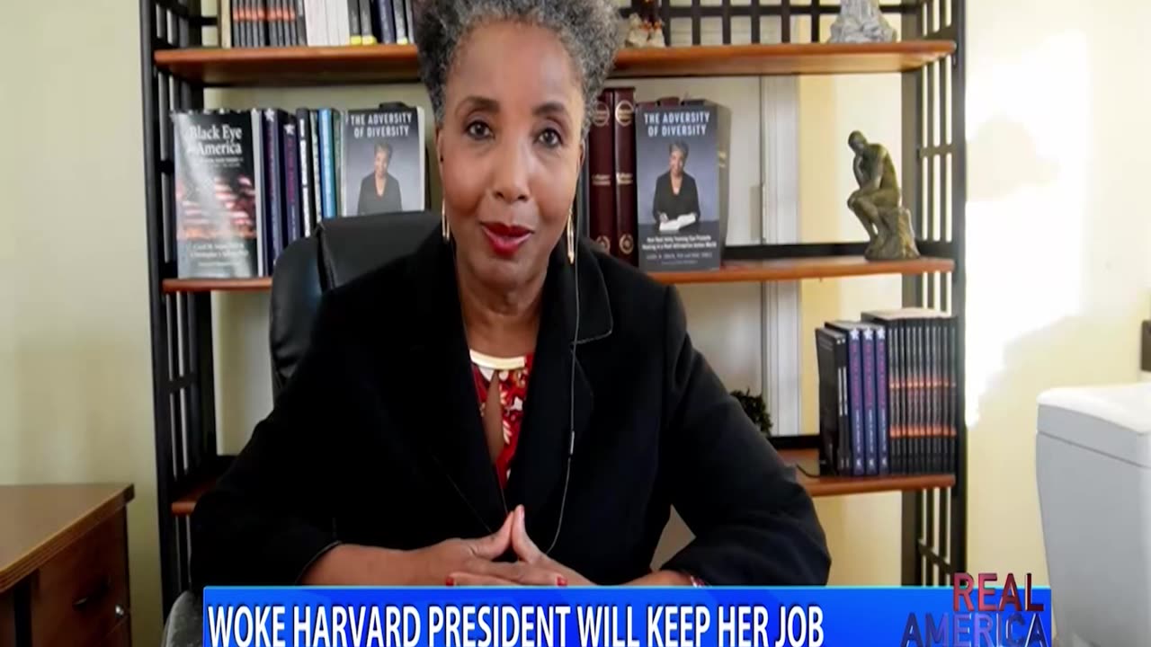 REAL AMERICA -- Dan Ball W/ Dr. Carol Swain, Harvard Pres. Won't Resign After Antisemitism, 12/13/23