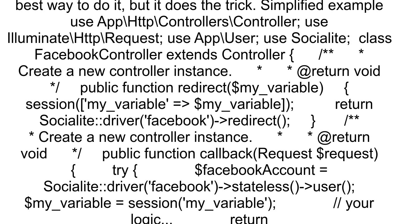 Sending additional parameters to callback uri in socialite package for laravel