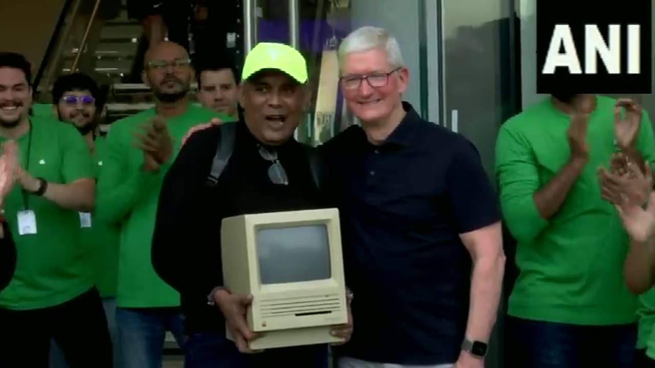 Apple CEO Tim Cook opening of India's first Apple store at Mumbai's BKC