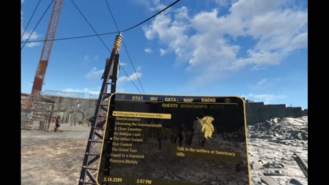 fallout 4 vr p33 - checking in on my far harbor settlements when it starts raining molten glass