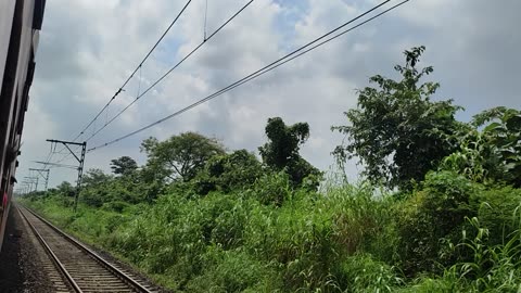 Indian Railway train nature scene