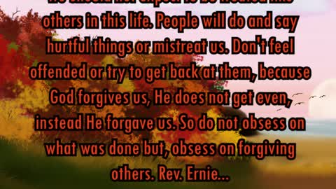 Daily Message from Rev. Ernie, October 29 2022