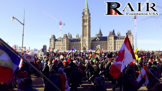 O Canada: Truckers Freedom Convoy Demonstrator Sing The Canadian National Anthem