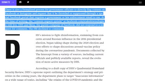 La censura ombra del governo degli USA su tutti i social media.I documenti mostrano come l'FBI e il DHS si siano coordinati con i siti di social media per censurare attivamente il dissenso.