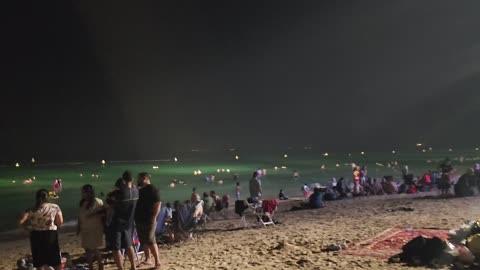 Dubai Night Beach/ crowded at dubai / swimming at beach