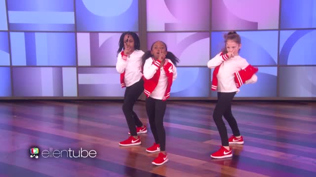 young trio show off dance moves on the Ellen show