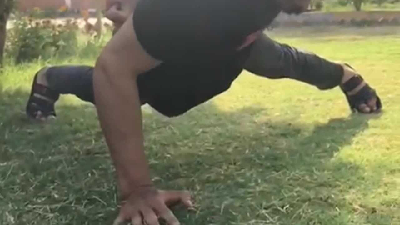 One hand push ups best workout video gymnastic exercise