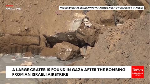 Massive Crater Left Behind From Israeli Airstrikes