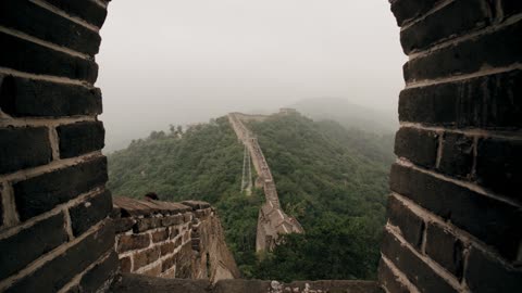 Tourists in the great wall of china