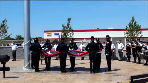 The Raising of the Flag ~ Morris' 9/11 Memorial Park ~ 6-14-12