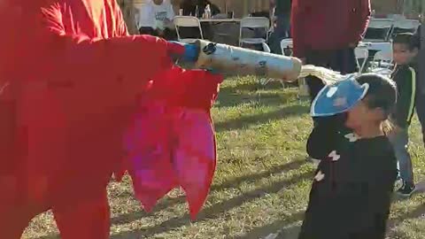 Catboy water shield attack game at a birthday party in Tomball Texas with owlette from mask pj