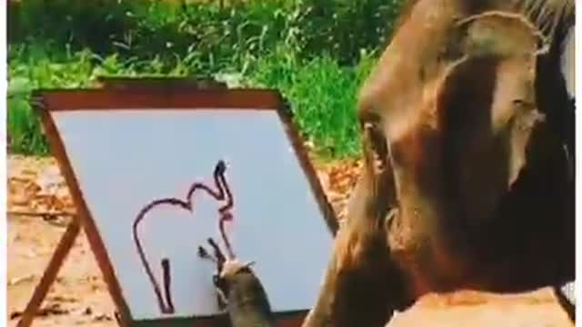 When an elephant made a beautiful drawing