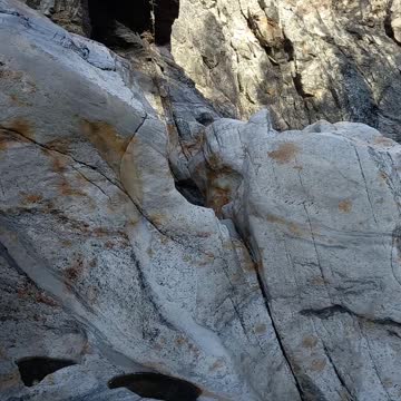 Washed out river banks.