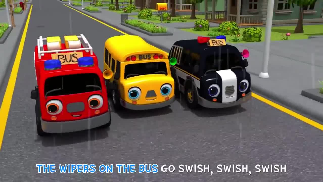 Wheels On The Bus Go To Town- (Kids Nursery Rhyme)