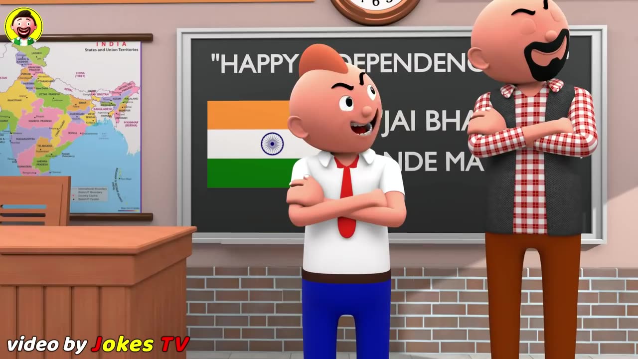 A JOKE OF SCHOOL LIFE AND INDEPENDENT DAY animation Fun